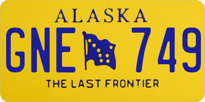 AK license plate GNE749