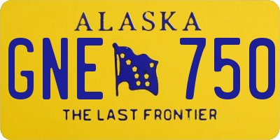 AK license plate GNE750