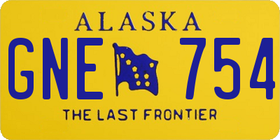AK license plate GNE754