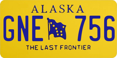 AK license plate GNE756
