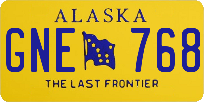 AK license plate GNE768