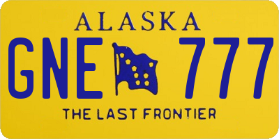AK license plate GNE777