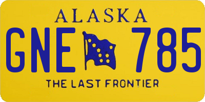 AK license plate GNE785