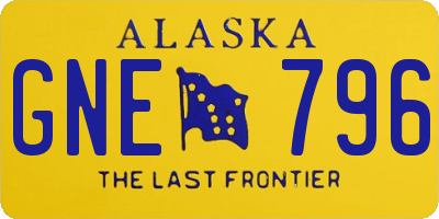 AK license plate GNE796