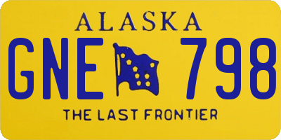 AK license plate GNE798