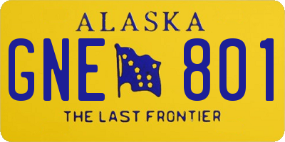 AK license plate GNE801