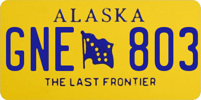 AK license plate GNE803