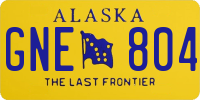 AK license plate GNE804