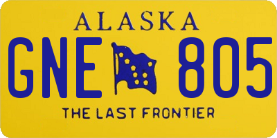 AK license plate GNE805