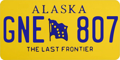 AK license plate GNE807