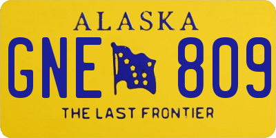 AK license plate GNE809
