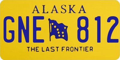 AK license plate GNE812