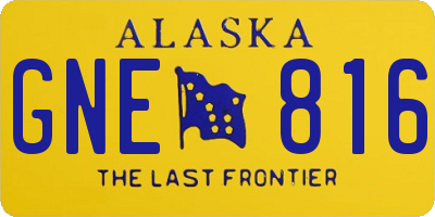 AK license plate GNE816