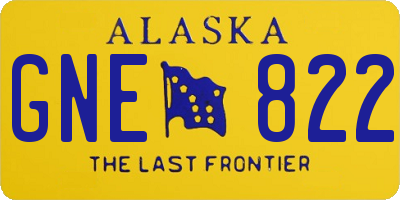 AK license plate GNE822