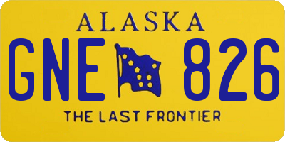 AK license plate GNE826