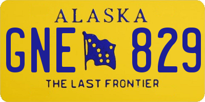 AK license plate GNE829