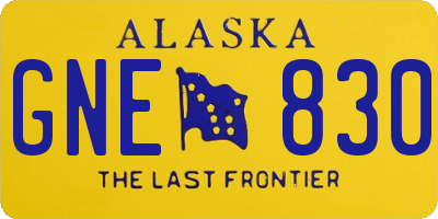 AK license plate GNE830