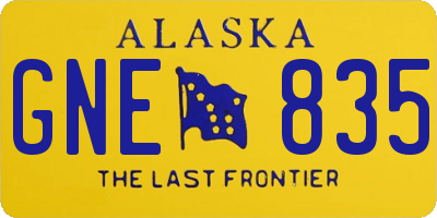 AK license plate GNE835