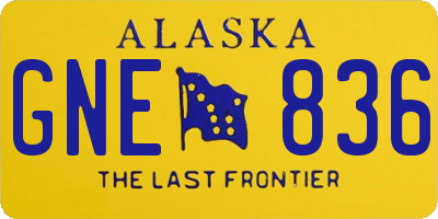AK license plate GNE836