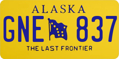 AK license plate GNE837