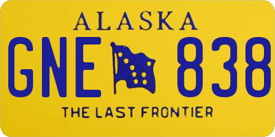AK license plate GNE838