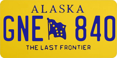 AK license plate GNE840