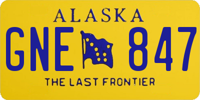 AK license plate GNE847