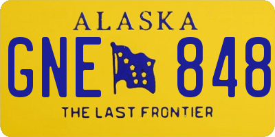 AK license plate GNE848
