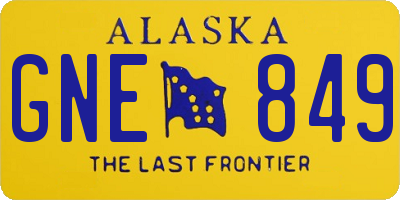 AK license plate GNE849