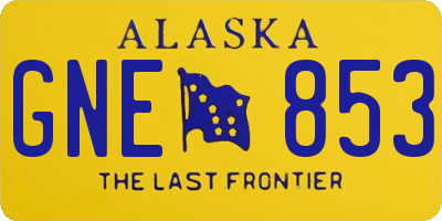 AK license plate GNE853