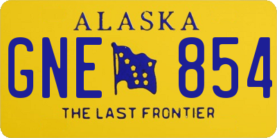 AK license plate GNE854