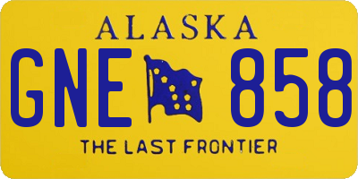 AK license plate GNE858