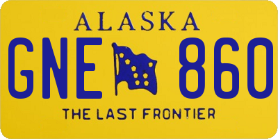 AK license plate GNE860
