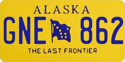 AK license plate GNE862