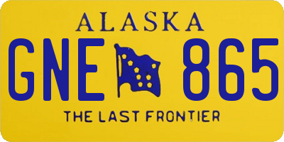 AK license plate GNE865