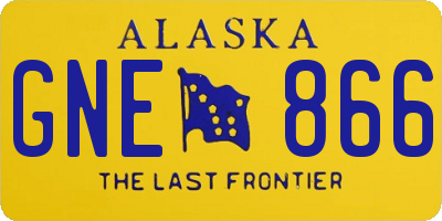 AK license plate GNE866