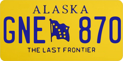 AK license plate GNE870