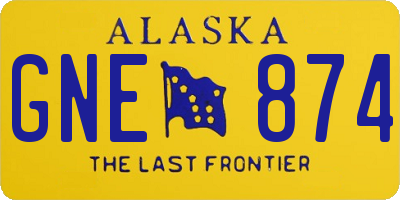AK license plate GNE874