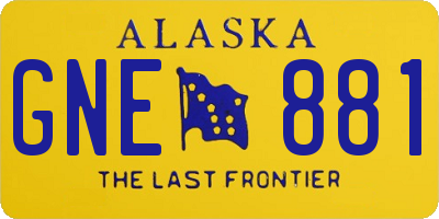 AK license plate GNE881