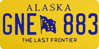 AK license plate GNE883