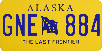 AK license plate GNE884
