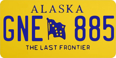 AK license plate GNE885