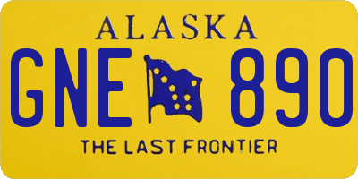 AK license plate GNE890