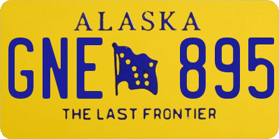 AK license plate GNE895