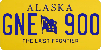 AK license plate GNE900