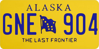 AK license plate GNE904
