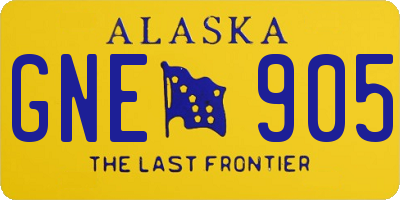 AK license plate GNE905