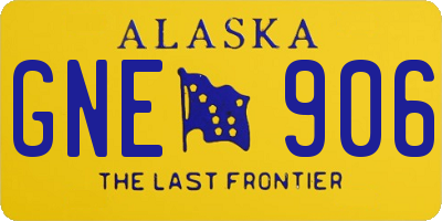 AK license plate GNE906