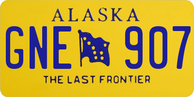 AK license plate GNE907