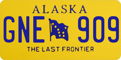 AK license plate GNE909